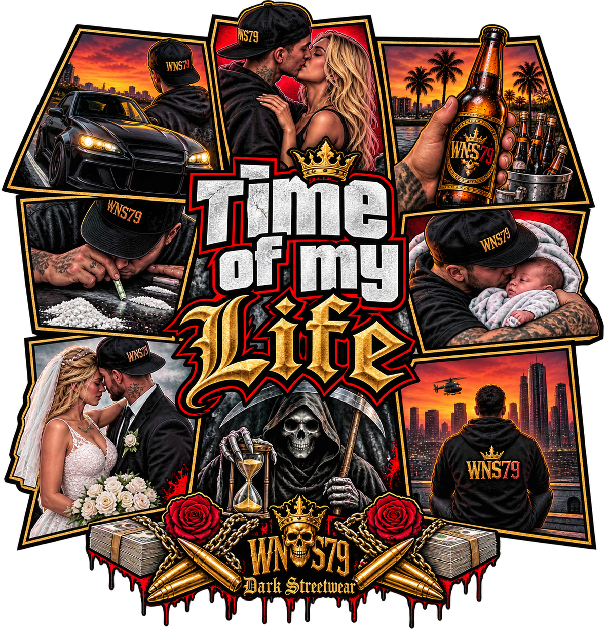WNS79.Darkstreetwear Hoodie Time of my life